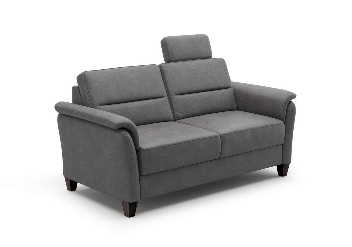 3-SITZER-SOFA Mikrofaser Anthrazit  - Wengefarben/Anthrazit, KONVENTIONELL, Holz/Textil (179/89/89cm) - Sit & More