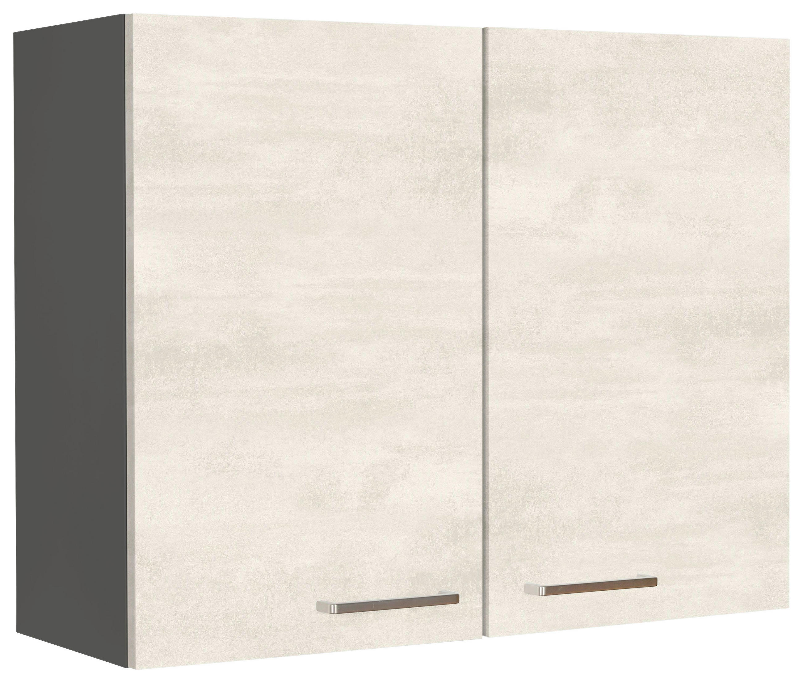 KÜCHENOBERSCHRANK 90/72/35 cm  in Weiß  - Schieferfarben/Edelstahlfarben, MODERN, Holzwerkstoff (90/72/35cm) - Nobilia