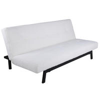 BÄDDSOFFA i teddy tyg vit, svart  - vit/svart, Design, metall/textil (180/33/106cm) - Niels Andersson