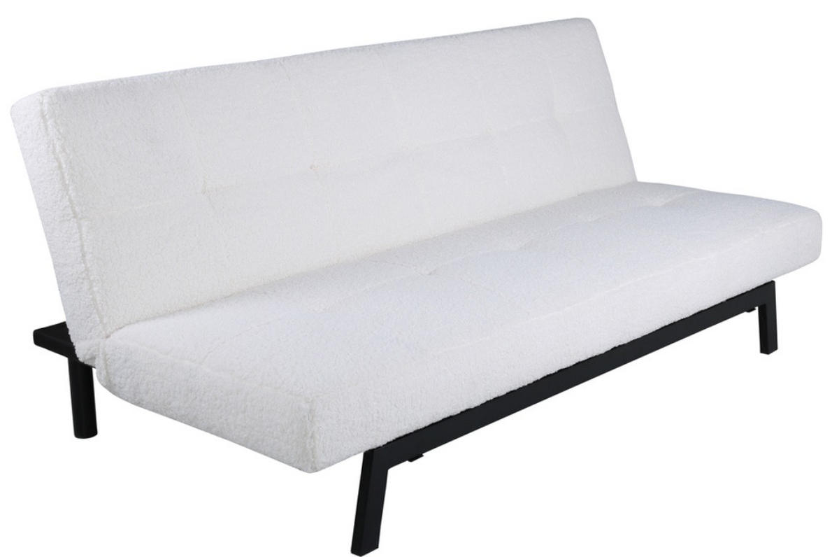 BÄDDSOFFA i teddy tyg vit, svart  - vit/svart, Design, metall/textil (180/33/106cm) - Niels Andersson