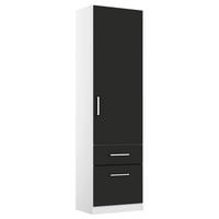 DREHTÜRENSCHRANK in Weiss, Grau  - Chromfarben/Weiss, Modern, Holzwerkstoff/Kunststoff (47/197/54cm) - Rauch Möbel