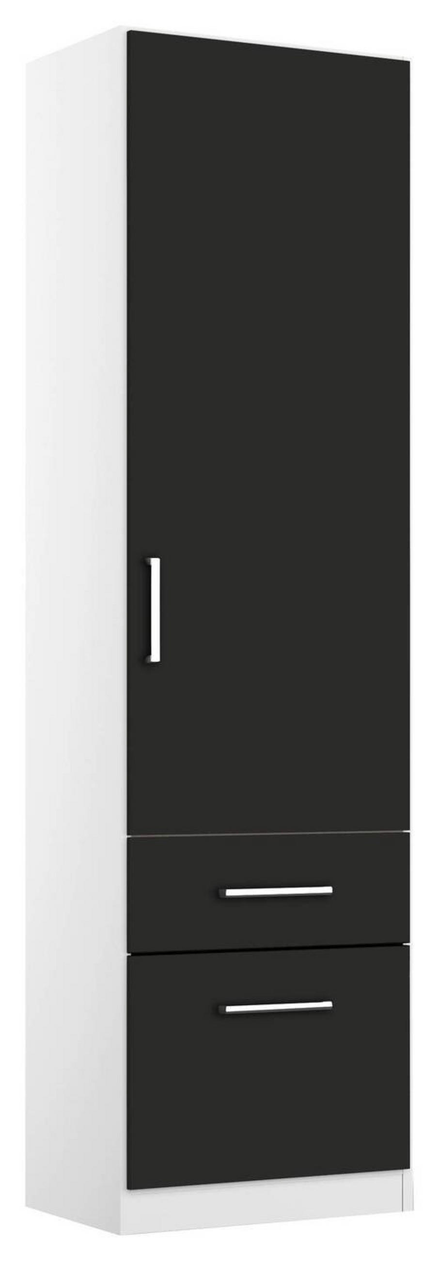DREHTÜRENSCHRANK in Weiss, Grau  - Chromfarben/Weiss, Modern, Holzwerkstoff/Kunststoff (47/197/54cm) - Rauch Möbel