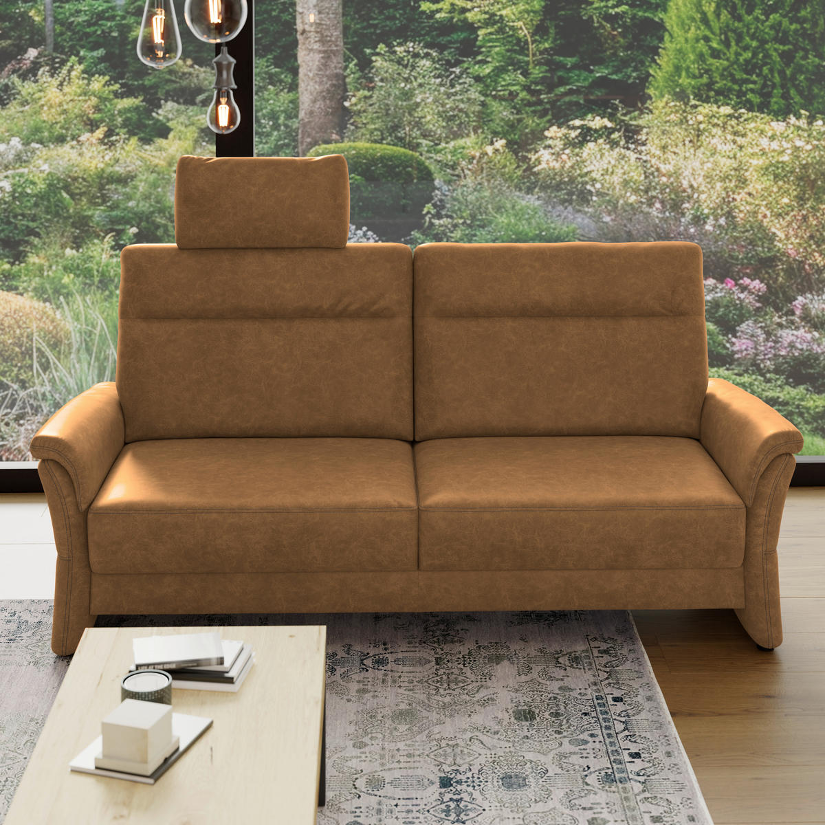 3,5-SITZER - Senfgelb/Schwarz, Konventionell, Kunststoff/Textil (205/98/91cm) - Elegando