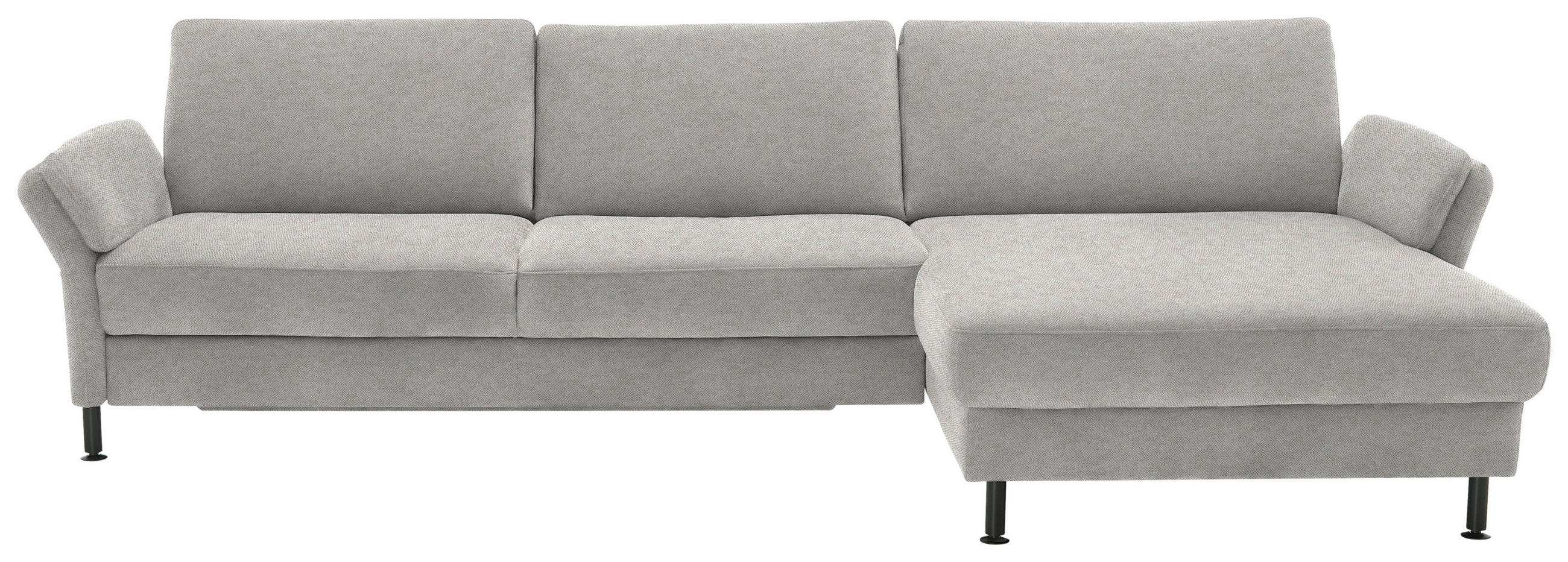 ECKSOFA  in Chenille, Flachgewebe Cappuccino  316/175 cm  - Schwarz/Cappuccino, Design, Textil/Metall (316/175cm) - Dieter Knoll