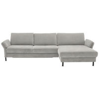 ECKSOFA  in Chenille, Flachgewebe Cappuccino  316/175 cm  - Schwarz/Cappuccino, Design, Textil/Metall (316/175cm) - Dieter Knoll