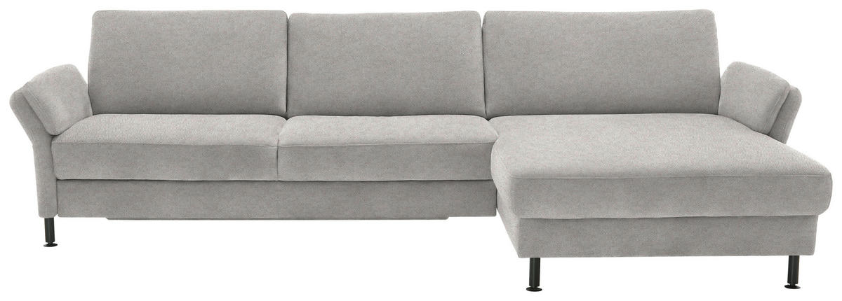 ECKSOFA  in Chenille, Flachgewebe Cappuccino  316/175 cm  - Schwarz/Cappuccino, Design, Textil/Metall (316/175cm) - Dieter Knoll
