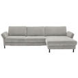 ECKSOFA  in Chenille, Flachgewebe Cappuccino  316/175 cm  - Schwarz/Cappuccino, Design, Textil/Metall (316/175cm) - Dieter Knoll