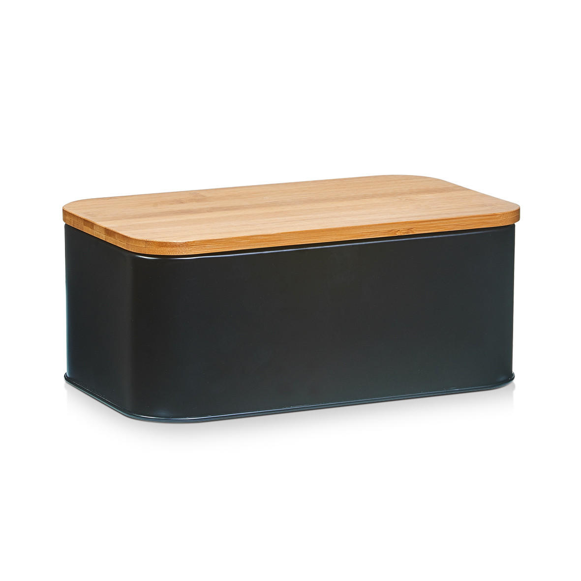 BROTKASTEN - Schwarz, Basics, Holz/Metall (31/18/13cm) - Zeller Present