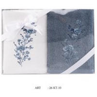 FROTTÍR TÖRÖLKÖZŐ SZETT 40/60 cm kék, fehér  - kék/fehér, Design, textil (40/60cm) - Esposa