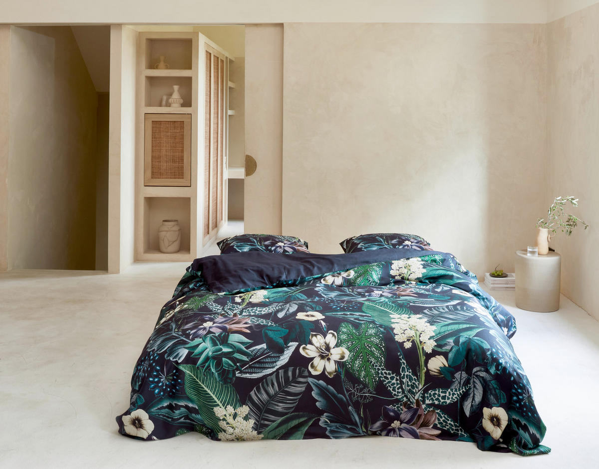WENDEBETTWÄSCHE 2-teilig SS22 Satin  - Dunkelblau, KONVENTIONELL (155/220cm) - Essenza