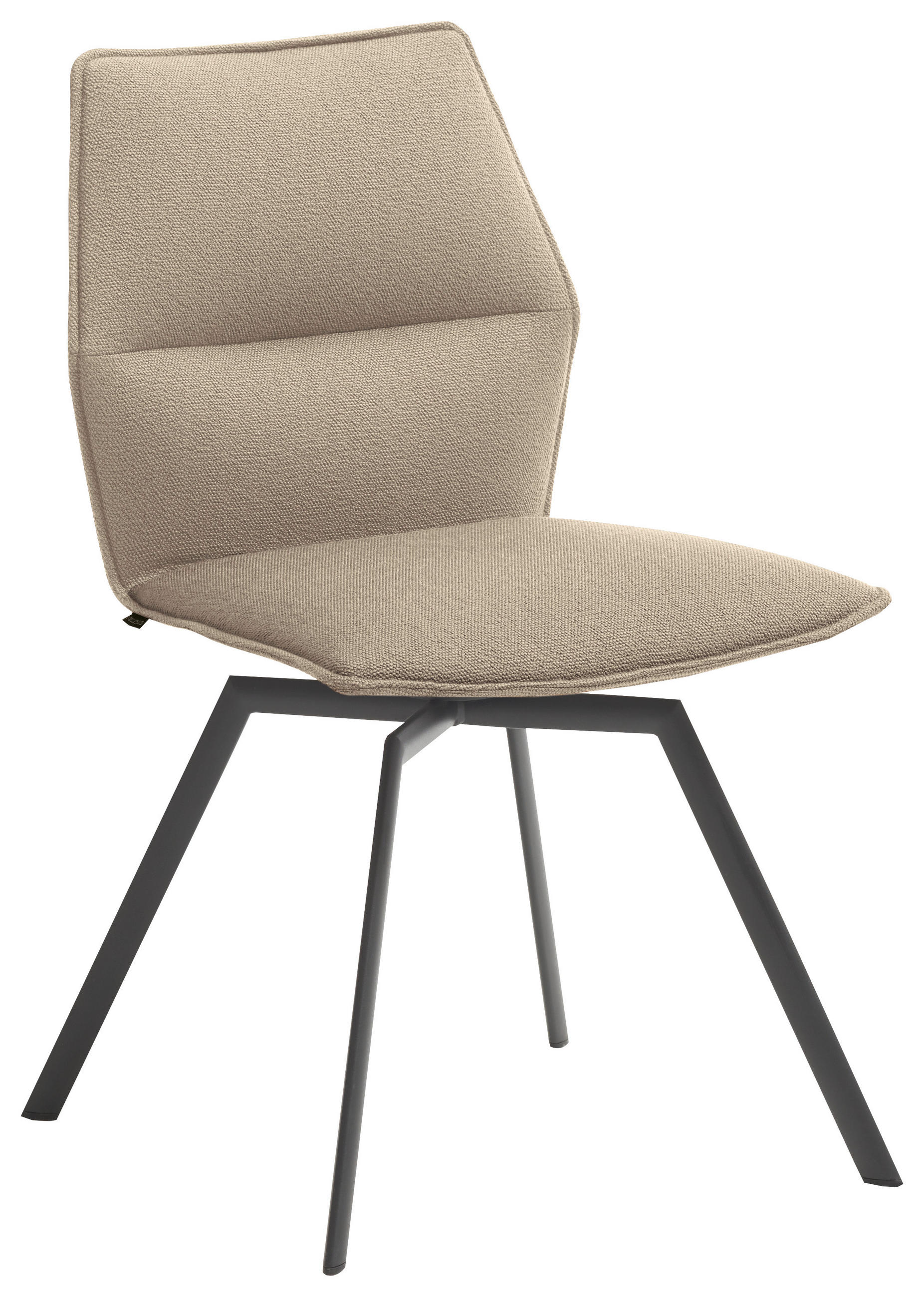 STUHL  in Stahl Metall, Textil  - Sandfarben/Anthrazit, Design, Textil/Metall (49/86/60cm) - Venjakob