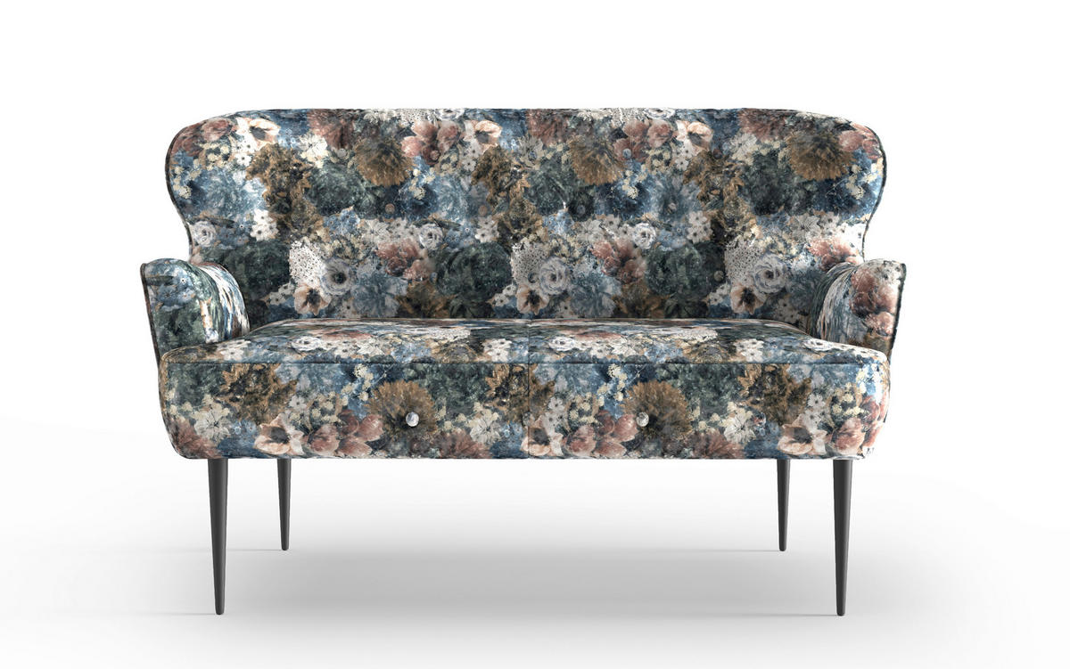 KÜCHENSOFA  - Blau/Beige, KONVENTIONELL, Textil/Metall (153/97/87cm) - Cantus