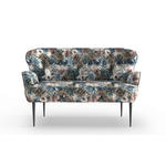 SOFA Jacquard Blau, Rosa, Beige  - Blau/Beige, KONVENTIONELL, Textil/Metall (153/97/87cm) - Cantus