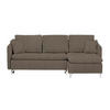 ECKSOFA in Struktur Dunkelbraun  - Dunkelbraun/Silberfarben, Design, Textil/Metall (223/146cm) - Ti'me