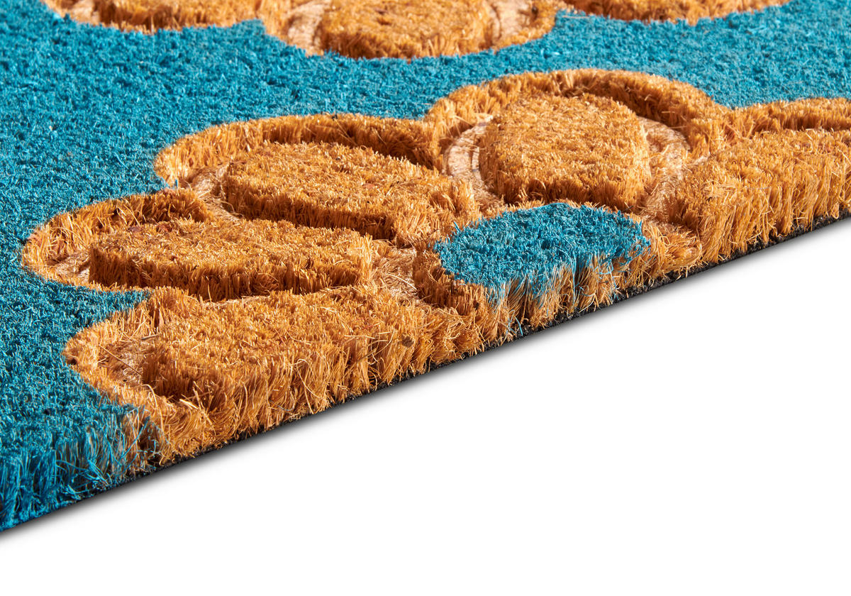 KOKOSMATTE 45/75 cm Mix Mats  - Hellbraun/Hellblau, Basics, Naturmaterialien/Kunststoff (45/75cm) - Hanse Home
