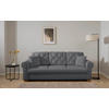 SCHLAFSOFA Arles in Bouclé Dunkelgrau  - Dunkelgrau/Buchefarben, Design, Holz/Textil (240/94/98cm) - MID.YOU