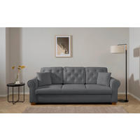 SCHLAFSOFA Arles in Bouclé Dunkelgrau  - Dunkelgrau/Buchefarben, Design, Holz/Textil (240/94/98cm) - MID.YOU