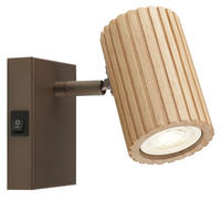 WANDLEUCHTE Lakewood 8/16,8/17,8 cm  - Braun, Design, Holz/Metall (8/16,8/17,8cm)