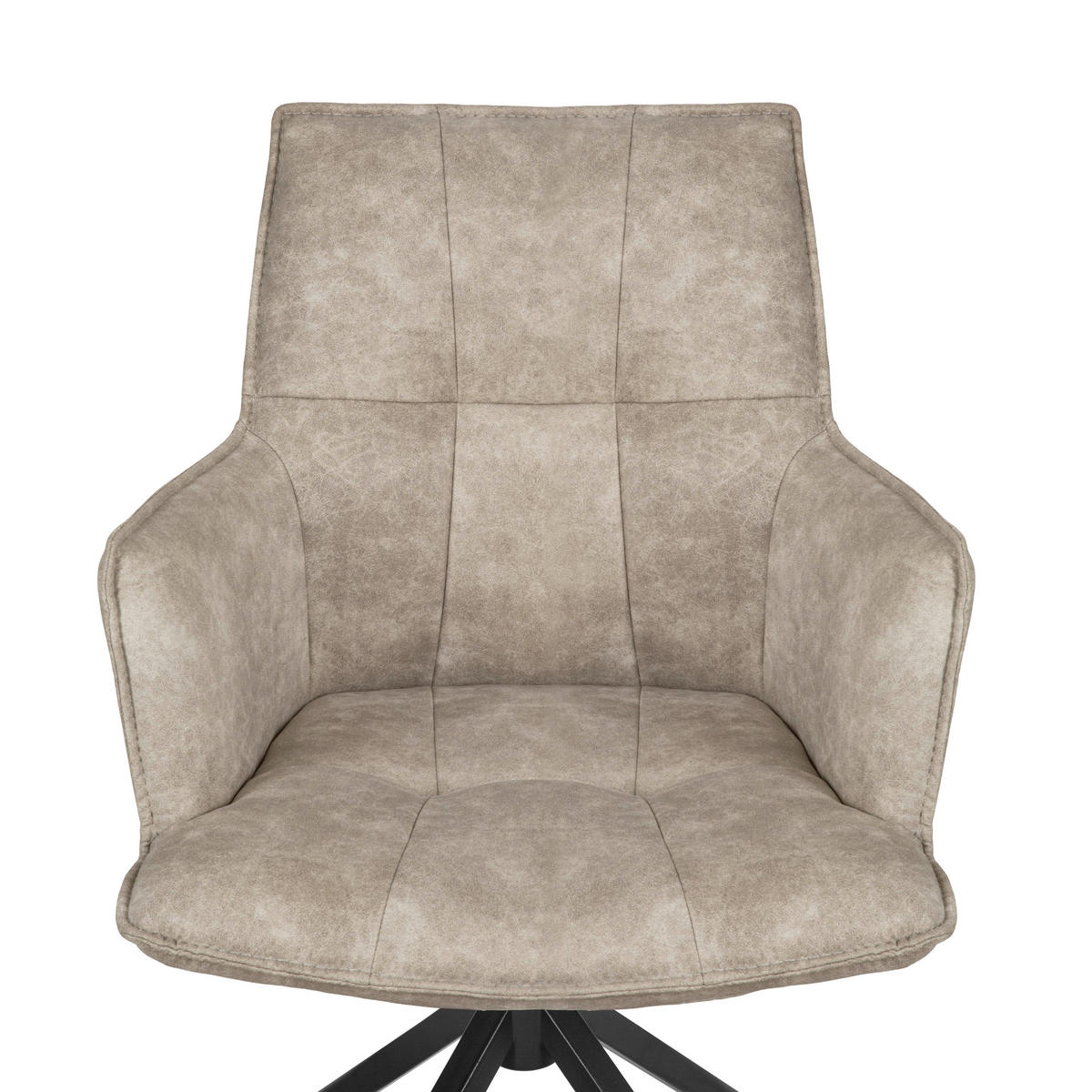 ARMLEHNSTUHL  Wippfunktion, Sitzfläche 360° drehbar, automatische Rückholfunktion Mikrofaser  Schwarz, Taupe  - Taupe/Schwarz, Design, Textil/Metall (59/88,5/62cm) - Novel