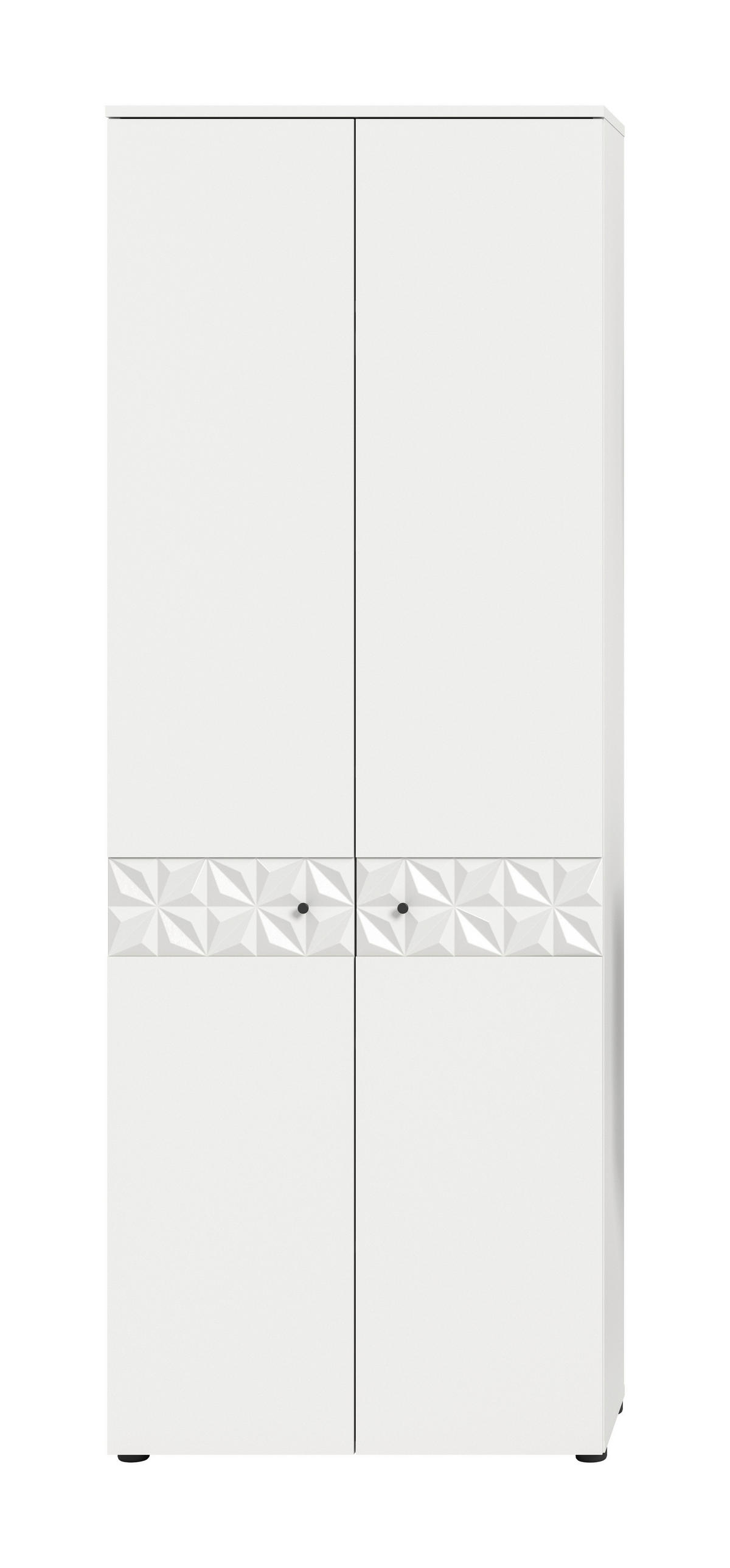 GARDEROBENSCHRANK  in 70,2/192/34,8 cm  - Schwarz/Weiß, Design, Holzwerkstoff/Kunststoff (70,2/192/34,8cm) - MID.YOU
