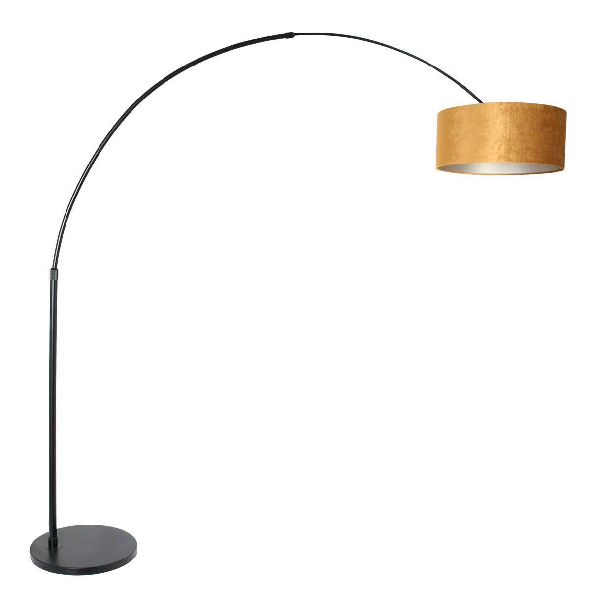 STEHLEUCHTE SPARKLED LIGHT 50/240/230 cm  - Goldfarben/Schwarz, Trend, Leder/Metall (50/240/230cm)