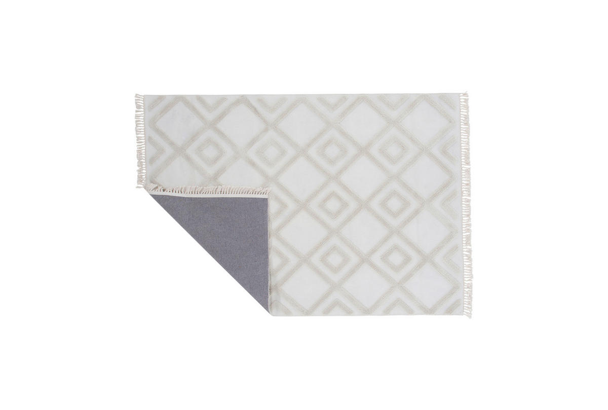 FLACHWEBETEPPICH 160/230 cm Weiß  - Weiß, LIFESTYLE, Textil (160/230cm) - P & B
