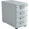 ANSTELLCONTAINER Grau  - Chromfarben/Schwarz, KONVENTIONELL, Holzwerkstoff/Kunststoff (42,8/72-76/80cm) - Venda