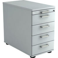 ANSTELLCONTAINER 42,8/72-76/80 cm  - Chromfarben/Schwarz, KONVENTIONELL, Holzwerkstoff/Kunststoff (42,8/72-76/80cm) - Venda