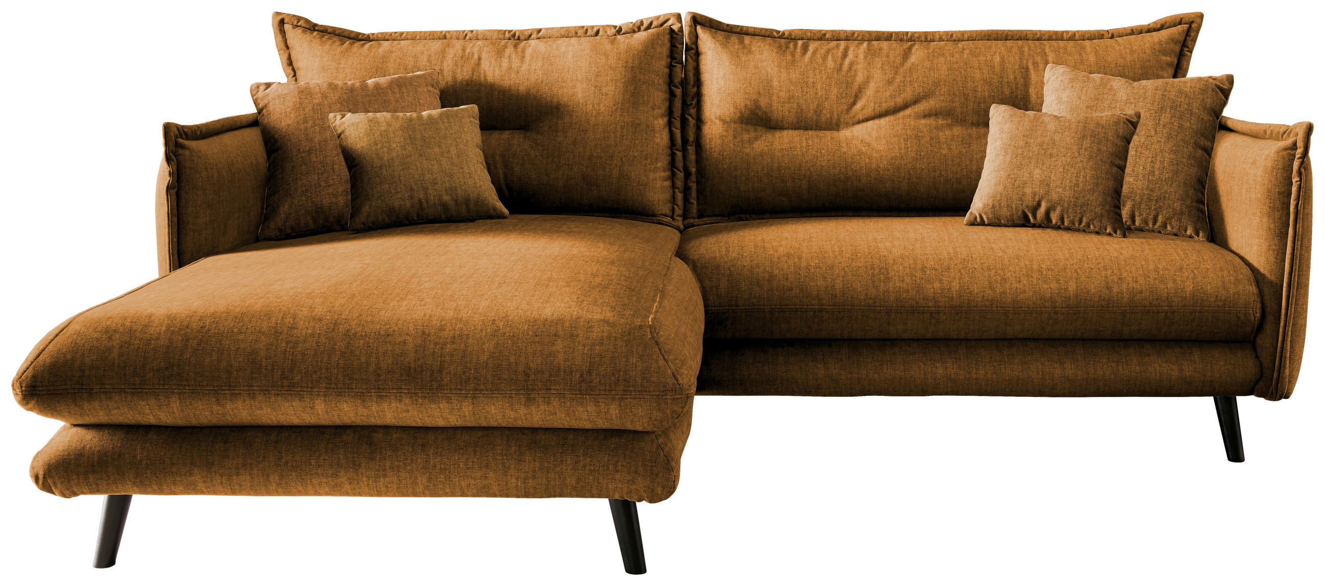 ECKSOFA Gelb Velours  - Gelb/Schwarz, MODERN, Holz/Textil (180/255cm) - Livetastic
