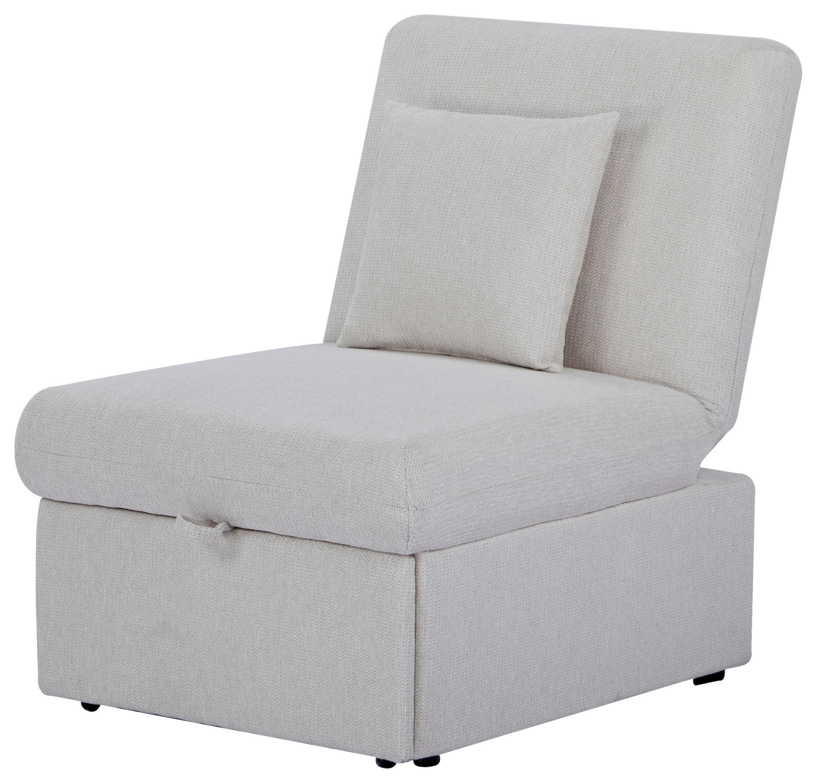 SCHLAFSESSEL in Samt Beige  - Beige/Schwarz, Design, Holz/Kunststoff (70/95/97cm) - Livetastic