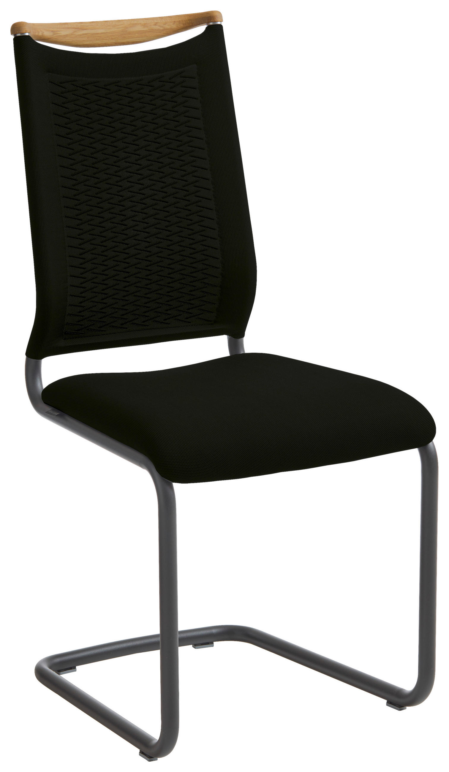 SCHWINGSTUHL  in Stahl Flachgewebe, Netz  - Eichefarben/Anthrazit, Design, Holz/Textil (47/99,0/59cm) - Venjakob