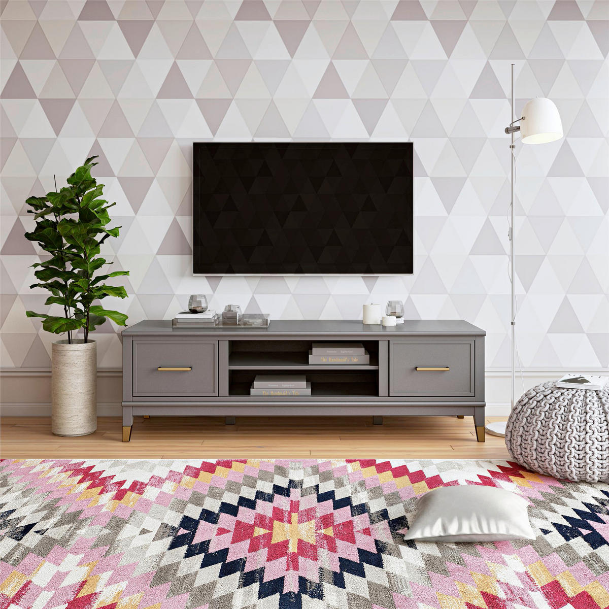 LOWBOARD Westerleigh  in 152/47/50 cm  - Messingfarben/Graphitfarben, Design, Holzwerkstoff/Metall (152/47/50cm) - MID.YOU