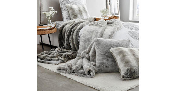 FELLDECKE SILBERFUCHS 150/200 cm - Silberfarben, KONVENTIONELL, Textil/Fell (150/200cm) - Novel