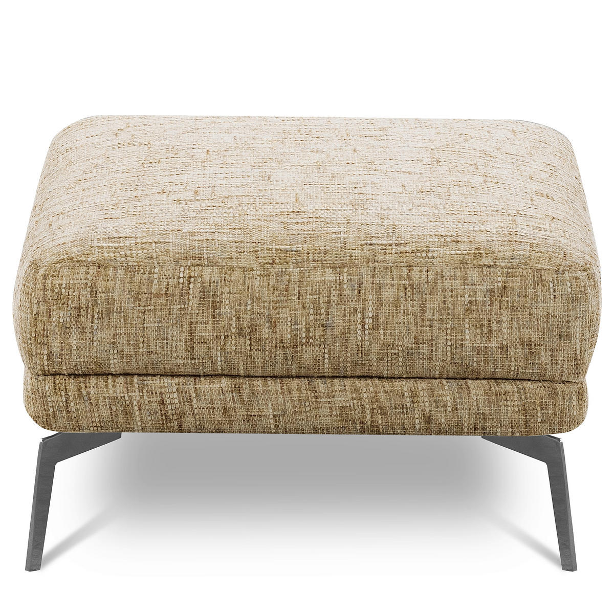 HOCKER Textil Hellbraun  - Hellbraun/Schwarz, Design, Textil/Metall (96/45/80cm) - P & B