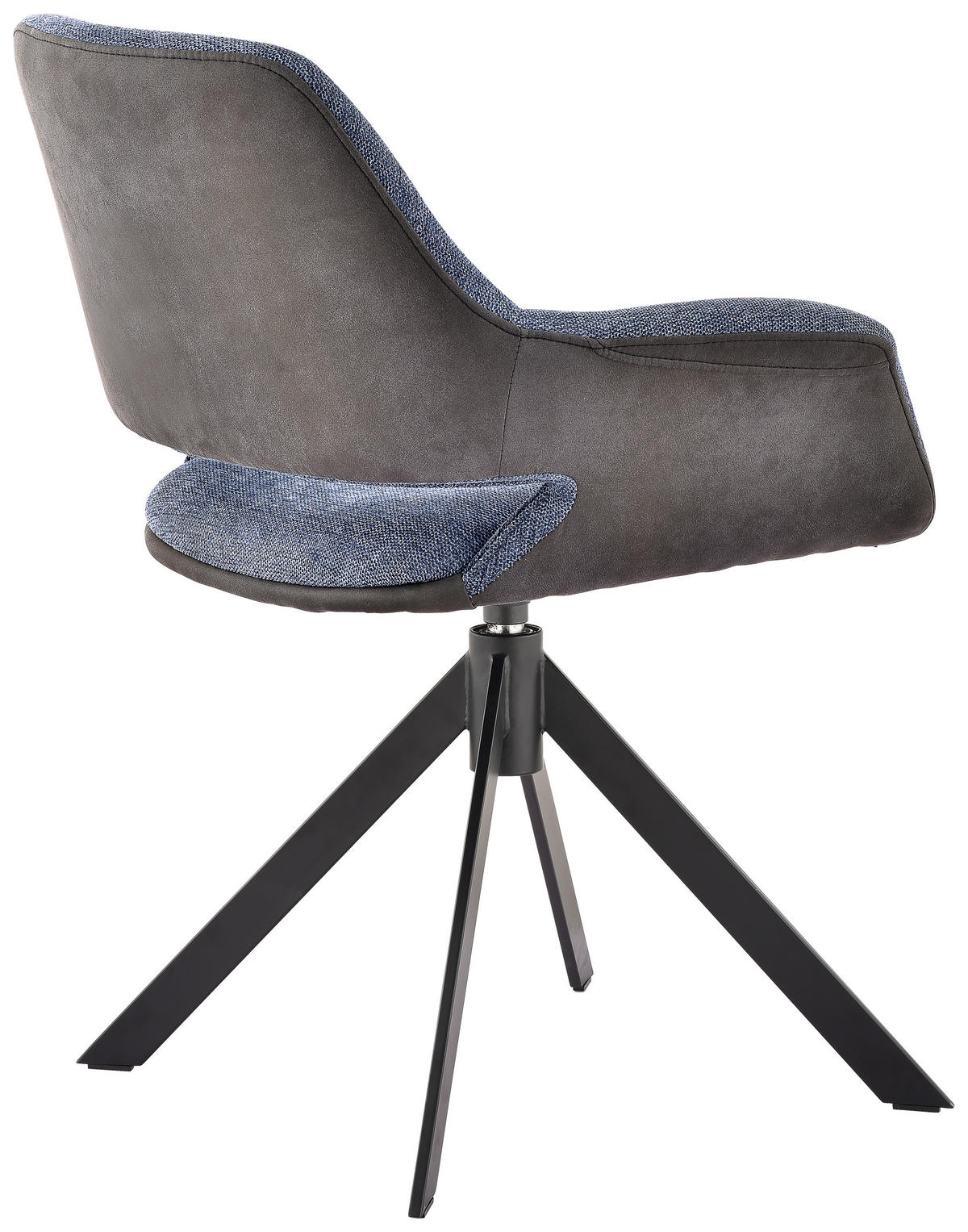 STOLICA SA RUKONASLONOM  plava, crna, tamnosiva       - tamnosiva/plava, Dizajnerski, metal/tekstil (66/83,5/62,5cm) - Novel