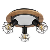 LED-DECKENLEUCHTE 40/22,5 cm   - Opal/Schwarz, Basics, Holzwerkstoff/Kunststoff (40/22,5cm) - Globo