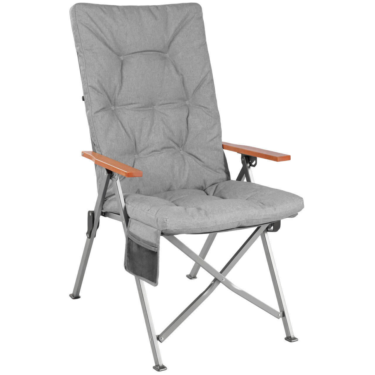 CAMPING-KLAPPSTUHL - Silberfarben/Hellgrau, Basics, Textil/Metall (56/109/71cm) - Modante