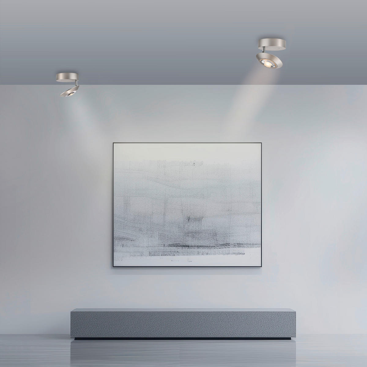 LED-DECKENLEUCHTE Oculis 26/21/20 cm   - Alufarben, MODERN, Glas/Kunststoff (26/21/20cm) - Neuhaus PURE