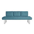 SITZBANK 209/92/78 cm  in Hellblau  - Chromfarben/Hellblau, Design, Textil/Metall (209/92/78cm) - Dieter Knoll