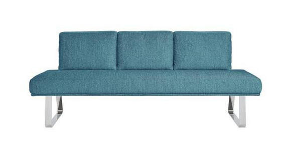 SITZBANK 209/92/78 cm  in Hellblau  - Chromfarben/Hellblau, Design, Textil/Metall (209/92/78cm) - Dieter Knoll