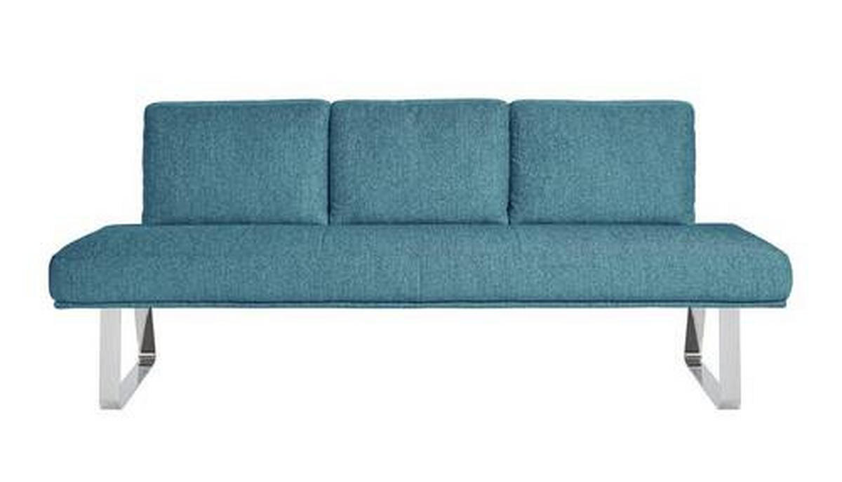 SITZBANK 209/92/78 cm  in Hellblau  - Chromfarben/Hellblau, Design, Textil/Metall (209/92/78cm) - Dieter Knoll