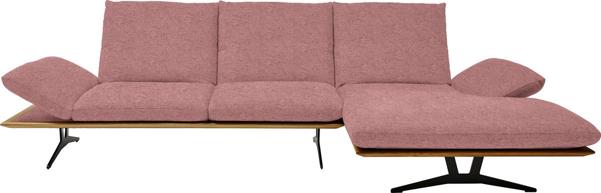 ECKSOFA in Flachgewebe Altrosa  - Schwarz/Altrosa, Design, Holz/Textil (314/159cm) - Dieter Knoll