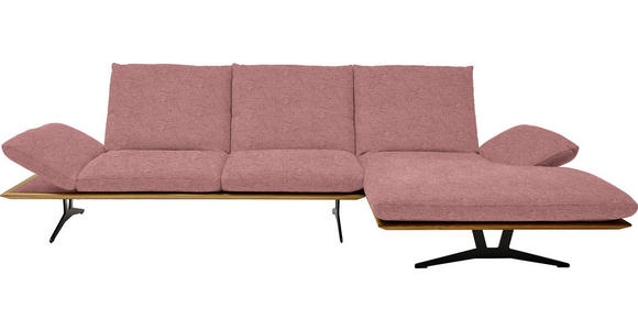 ECKSOFA in Flachgewebe Altrosa 314/159 cm - Schwarz/Altrosa, Design, Holz/Textil (314/159cm) - Dieter Knoll