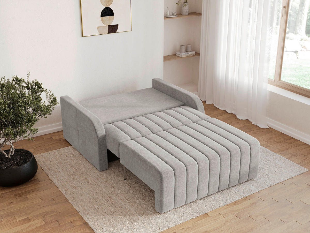 SCHLAFSOFA ALASKA 120 Grau  inkl. Schlaffunktion, Stauraum  - Schwarz/Grau, Design, Kunststoff/Textil (141/90/104cm) - MID.YOU