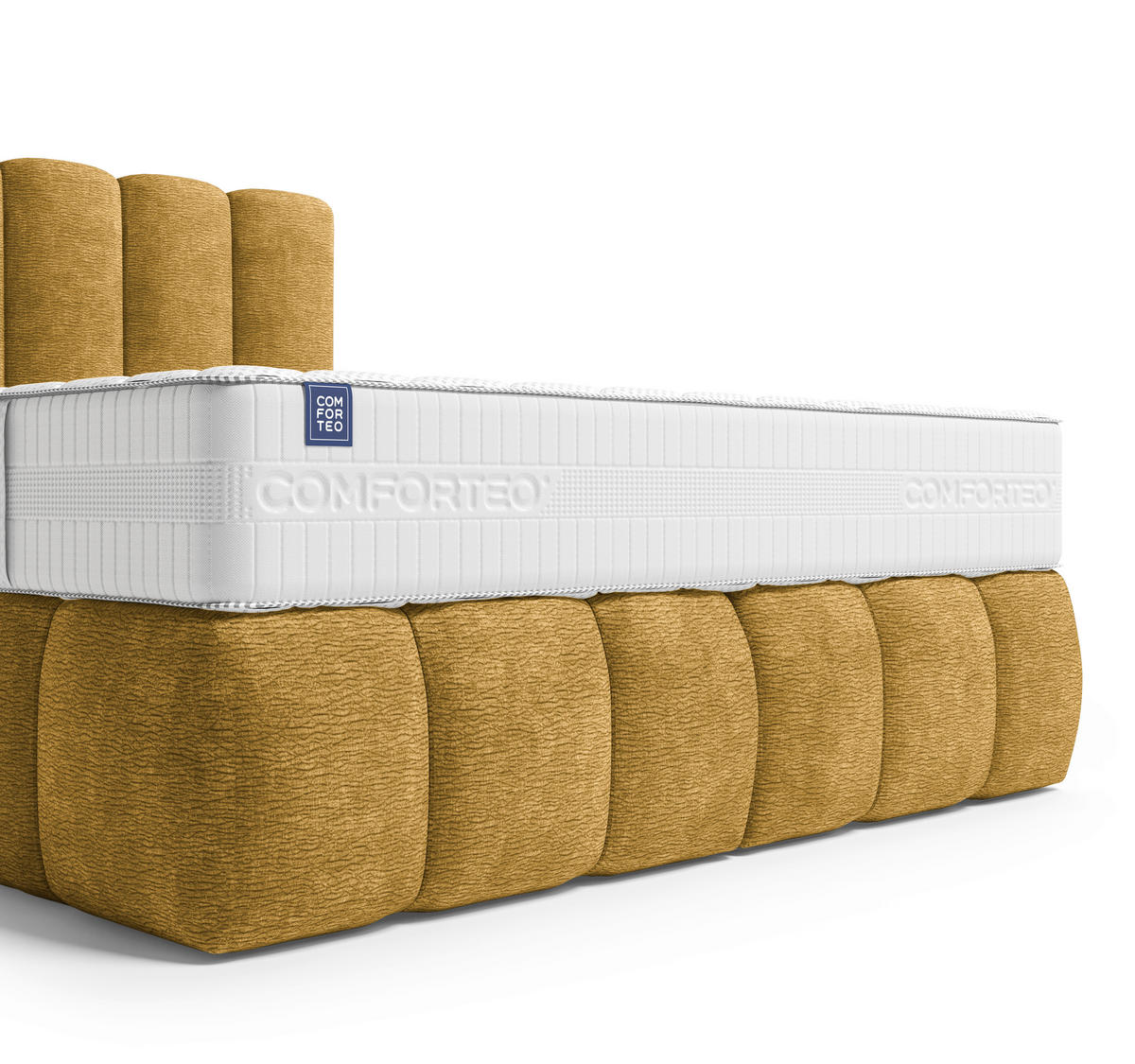BOXSPRINGBETT 140/200 cm,  in Gelb, Matratze, H3 + H4 = fest + sehr fest  - Gelb/Schwarz, Modern, Holz/Holzwerkstoff (140/200cm) - MID.YOU