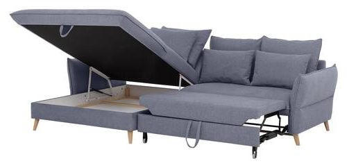 Thumbnail - Livetastic Eckschlafsofa, Blau, Textil, Buche, vollmassiv, 4-Sitzer, Füllung: Schaumstoffflocken,Schaumstoffflocken, 274...