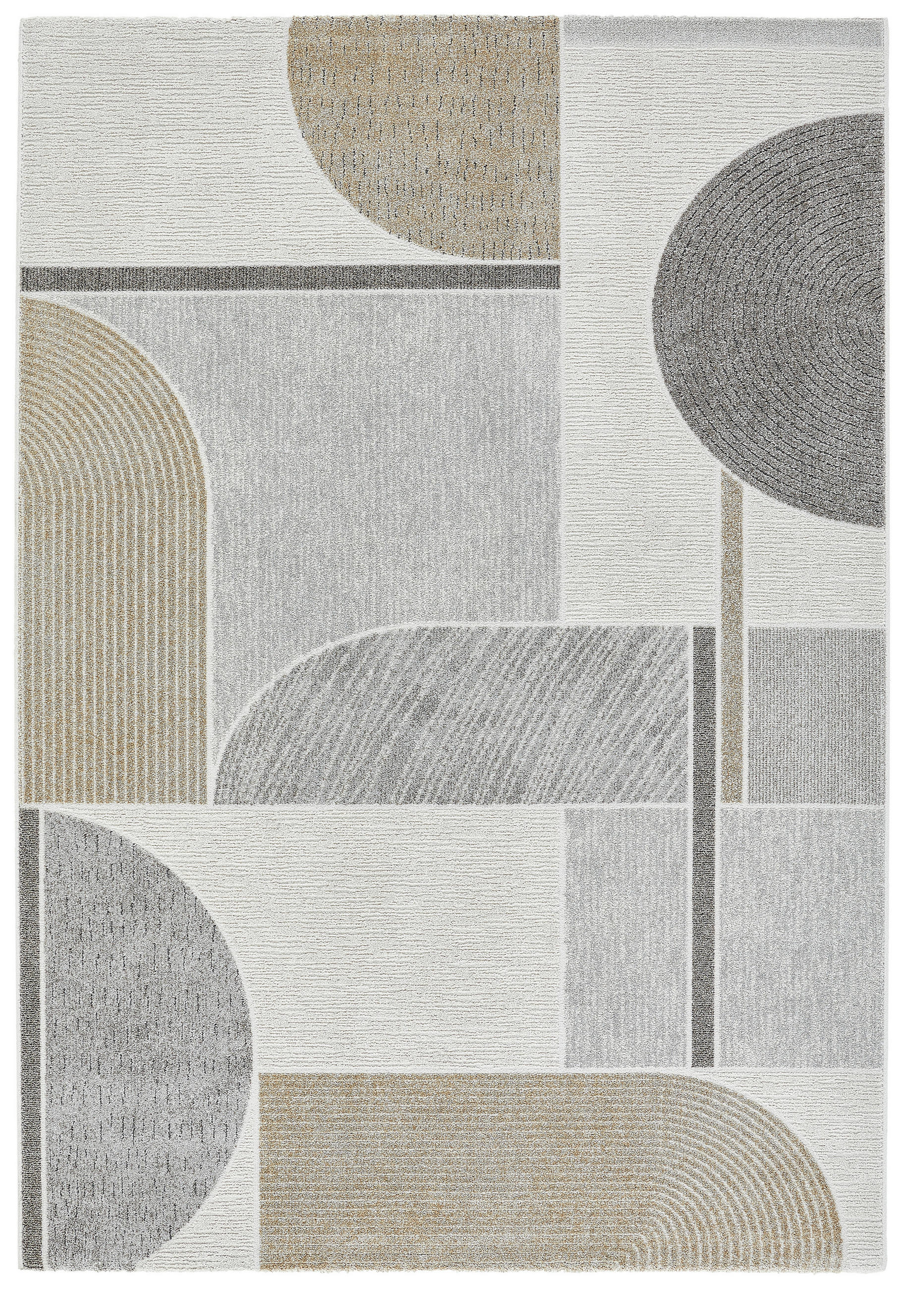 Novel Webteppich Valencia Grau, Gold, Hellgrau 133x195 cm