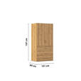 DREHTÜRENSCHRANK 101/197/60 cm 2-türig Eichefarben  - Eichefarben/Silberfarben, Design, Holzwerkstoff/Kunststoff (101/197/60cm) - Novel