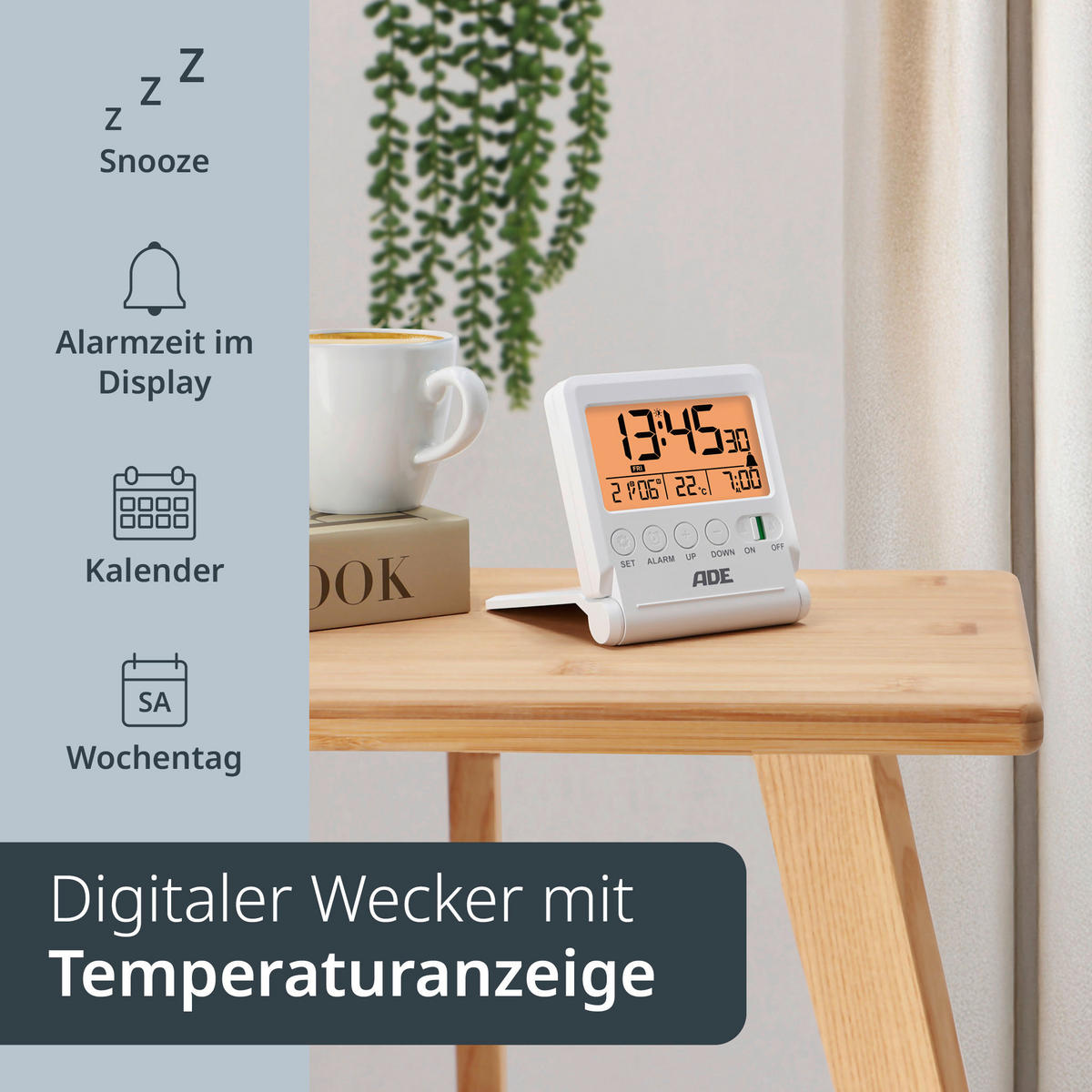 WECKER Weiß  - Weiß, Basics, Kunststoff (8,5/7,5/1,7cm)