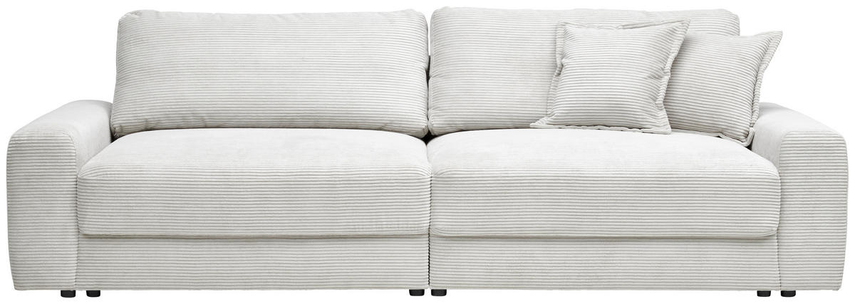 BIGSOFA Cord Creme  - Creme/Schwarz, MODERN, Kunststoff/Textil (278/93/112cm) - Carryhome